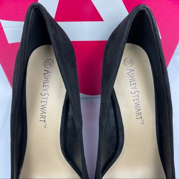 Ashley Stewart | 10W NIB Black Heel Pump Fur Pom Pom - Picture 8 of 9